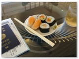 Sushi before takeoff 出発前に寿司！